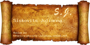 Siskovits Julianna névjegykártya